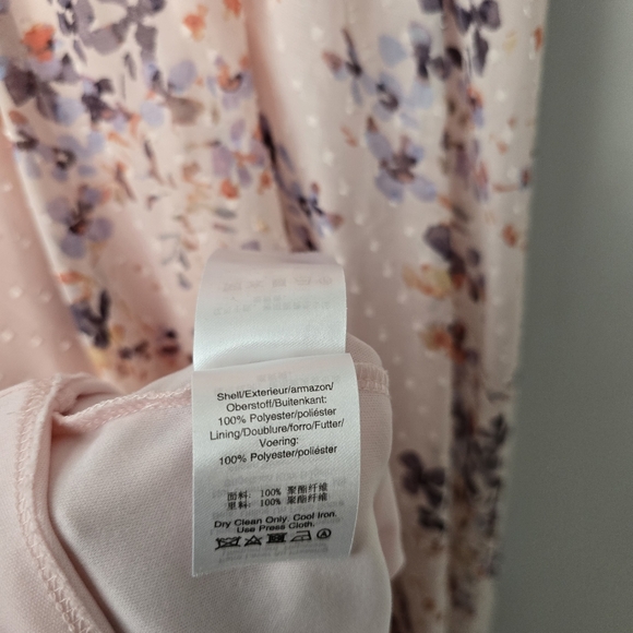 DKNY Pink Floral Wrap Dress 8 - Picture 14 of 15